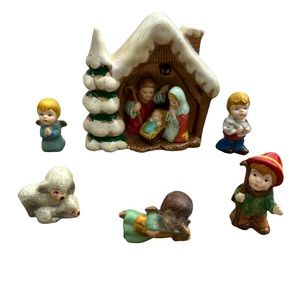 Enesco Nativity Scene Christmas Ceramic 2”